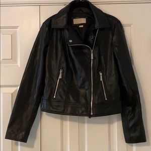 Black Faux Leather Michael Kore Jacket